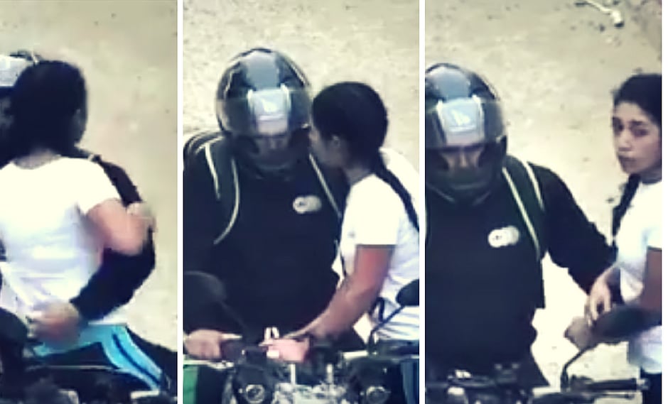 Video capta precisos momentos en que motociclista intenta subir a la fuerza a jovencita