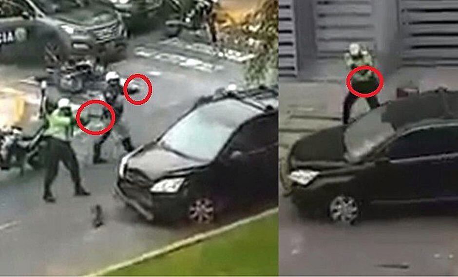Momento en el que policías acribillan a sujeto durante balacera en Surco (VÍDEO)