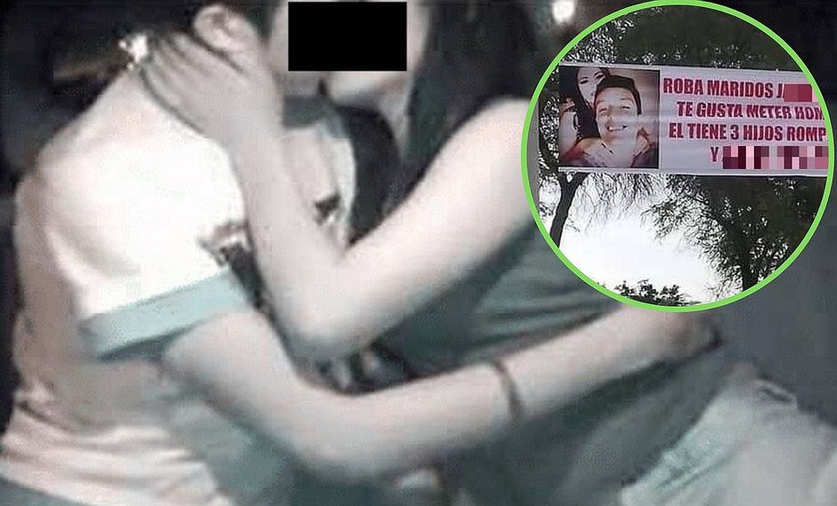 Mujer se venga de la "amante" de su esposo y cuelga banner con su rostro en concurrido parque