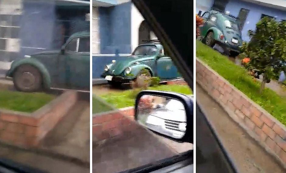 Conductor es filmado manejando su carro por la vereda | VIDEO