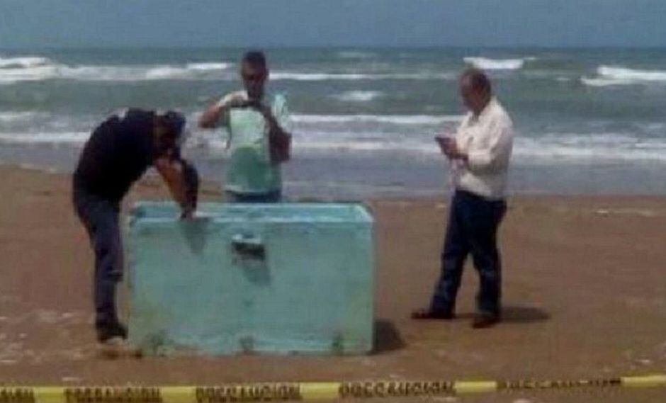 Dan con macabro hallazgo luego de que nevera quedara varada en playa