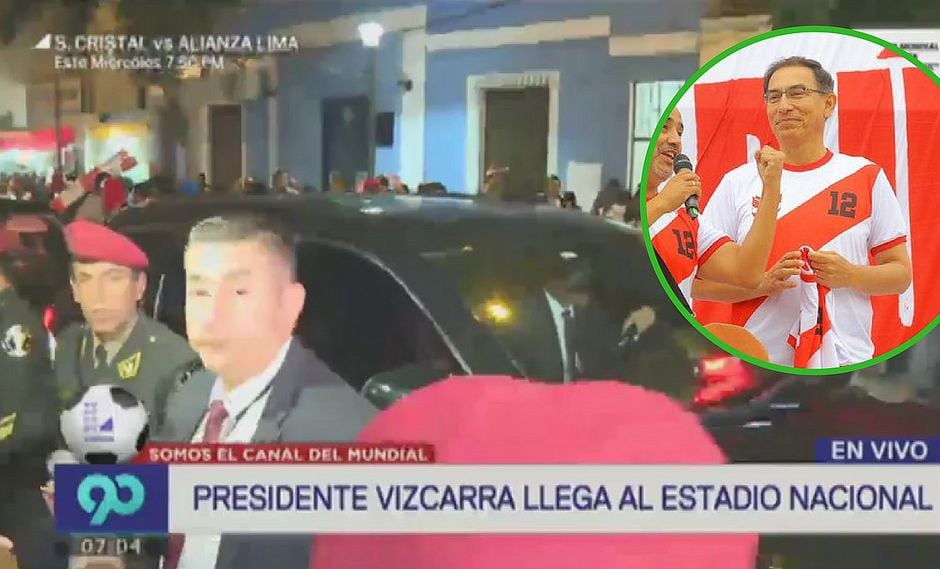 Presidente Martín Vizcarra llega al Estadio Nacional para alentar a la selección