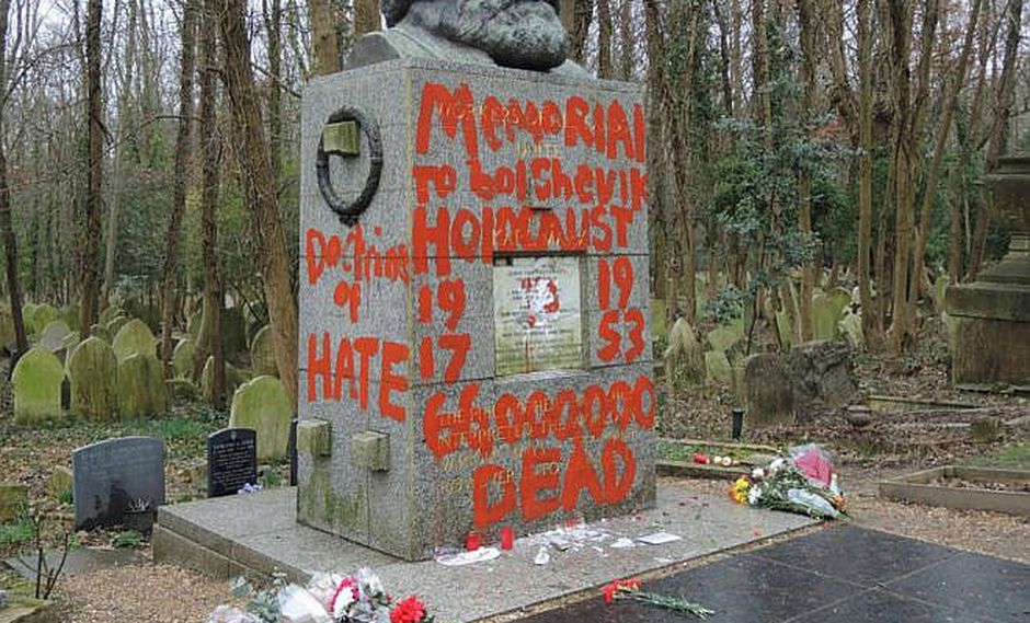 Terroristas atacan de nuevo a la tumba de Karl Marx, filósofo del comunismo