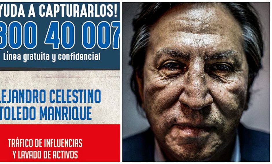 Alejandro Toledo ya es buscado en todo el mundo y ofrecen dineral por su paradero