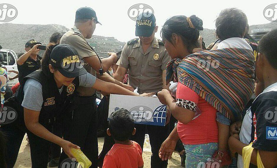 Carapongo: este es el bello gesto que hizo la policía al llegar a la zona afectada (VIDEO)