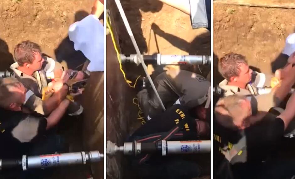 El dramático rescate de un bebé recién nacido de la alcantarilla (VIDEO)