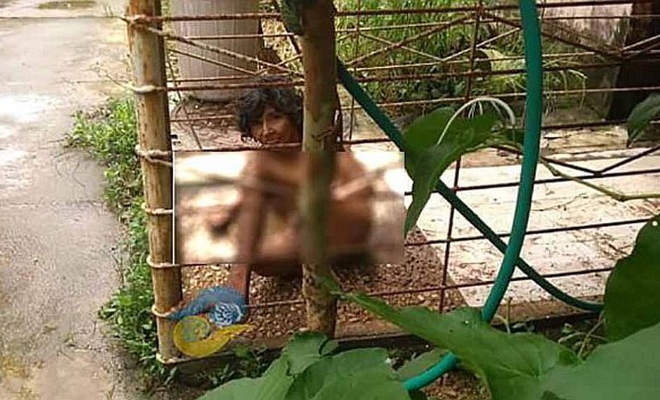 Rescatan a mujer enjaulada por más de 15 años y en estado de abandono