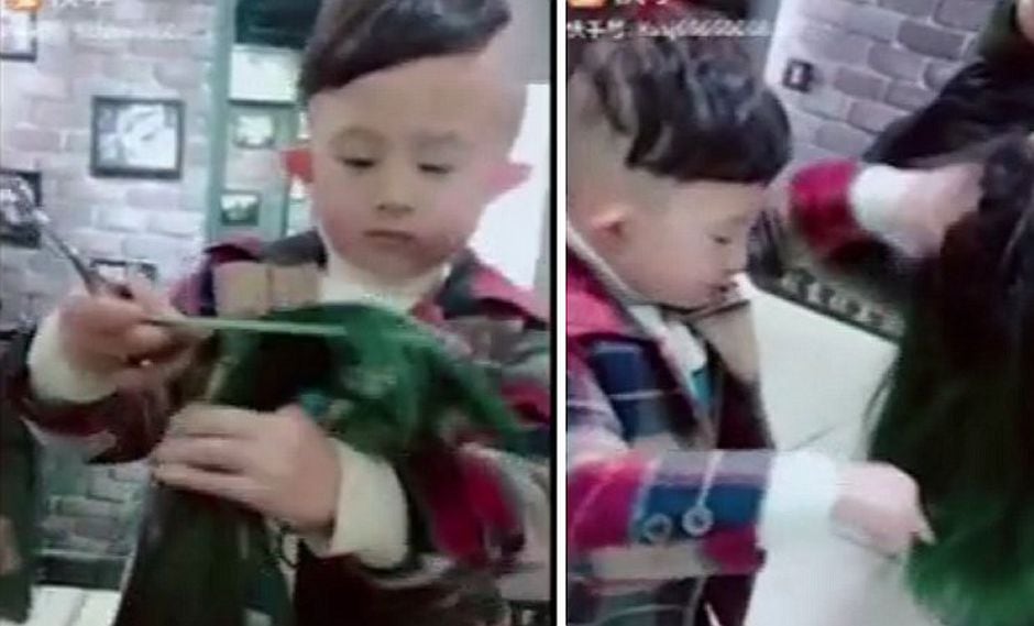Niño de 6 años es un experto peluquero y sorprende con sus cortes de cabello (VIDEO)