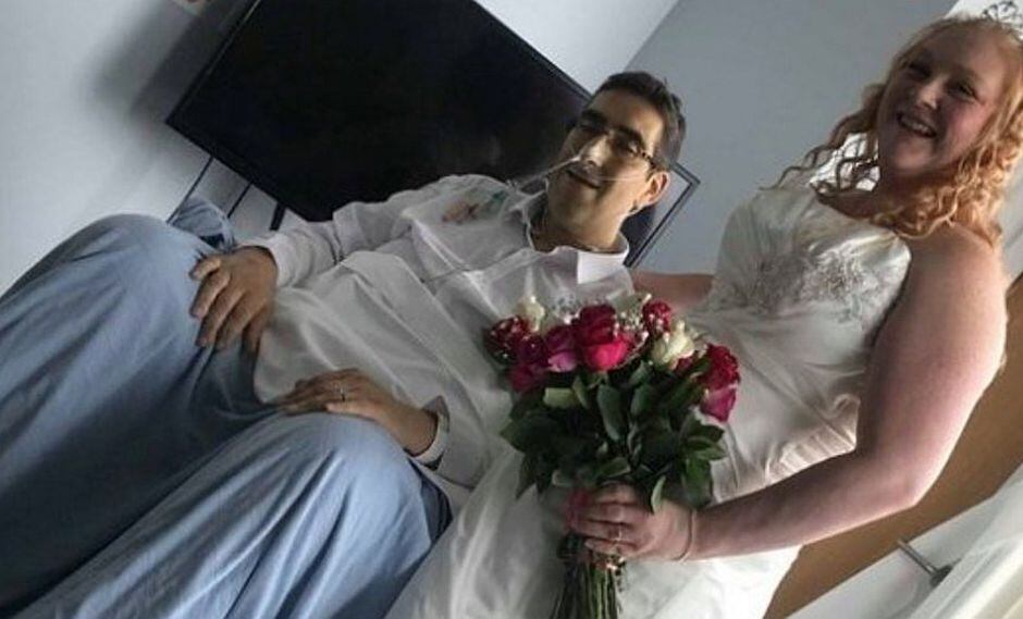 Pareja se casa, pero en cuestión de horas ella tuvo que darle el último adiós a su esposo
