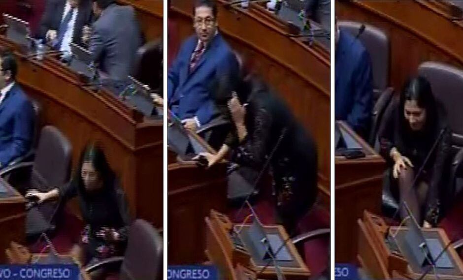 Úrsula Letona sufre pequeña caída en escaleras del hemiciclo del Congreso | VIDEO