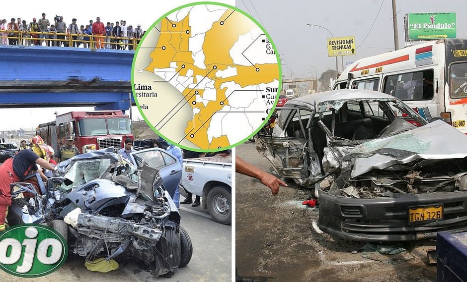 Conoce los 20 puntos de la muerte donde ocurren más accidentes en Lima