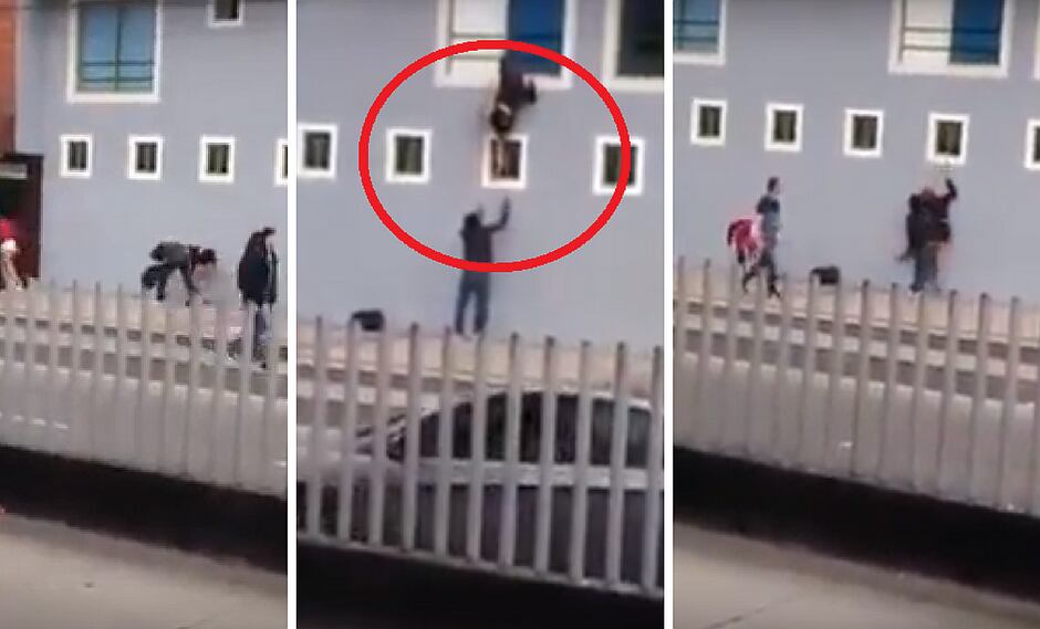 Trío se queda sin dinero y huyen por la ventana de hotel
