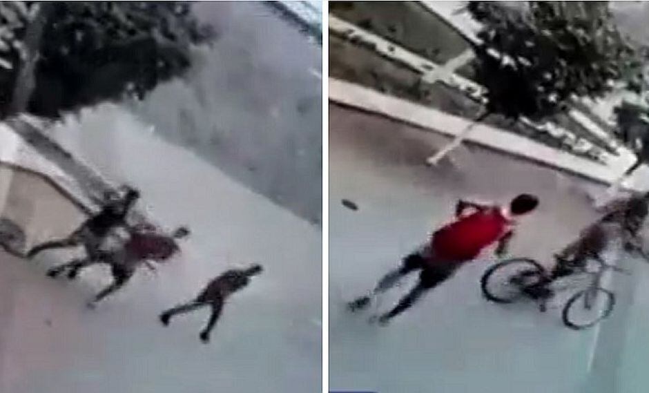 Dos delincuentes a bordo de bicicletas asaltan a joven en El Agustino (VIDEO)