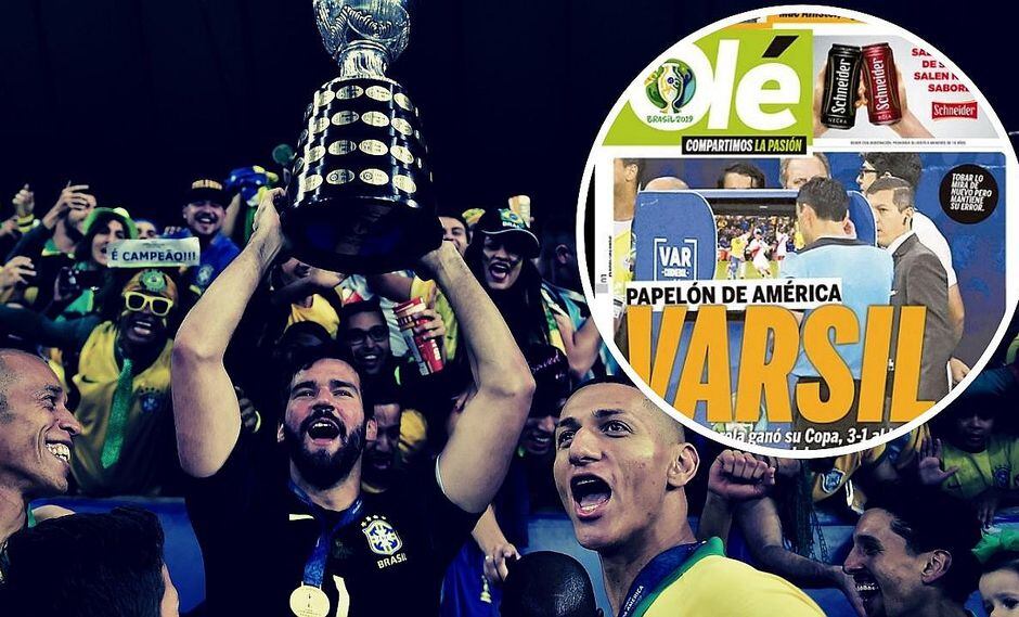 "VARSIL": Para el diario Olé de Argentina, Brasil ganó con "escandalosa ayuda"